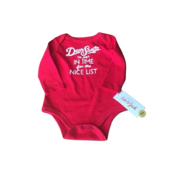 🎉HP🎉 Cat & Jack Dear Santa I’m On The Nice List Graphic Bodysuit - Picture 5 of 7